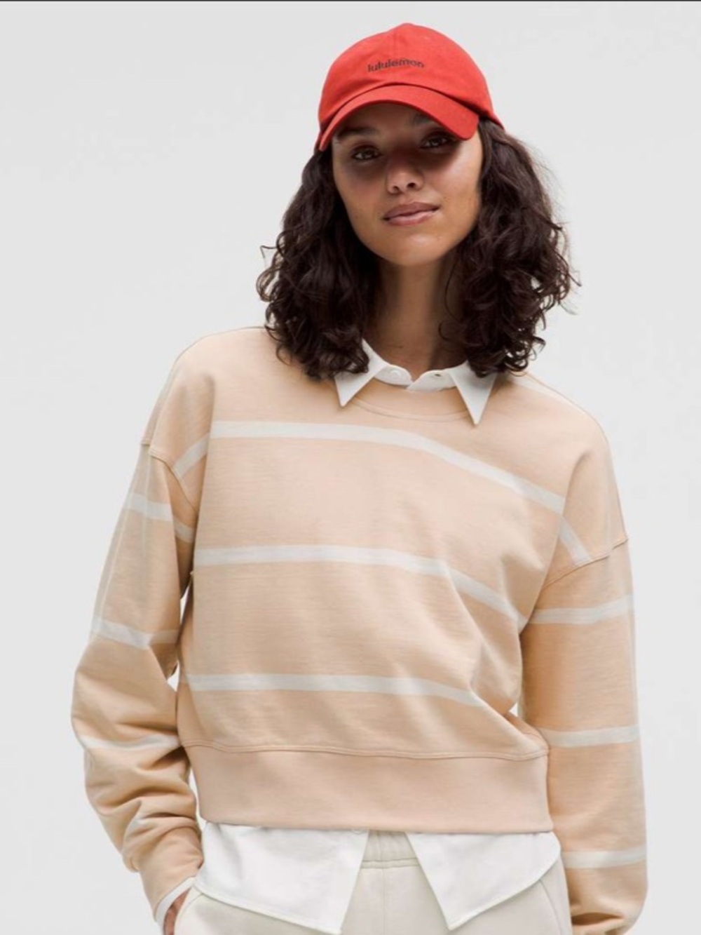 Lululemon Perfectly Oversized Cropped Crew *Stripe
Boundless Stripe Cafe Au Lait